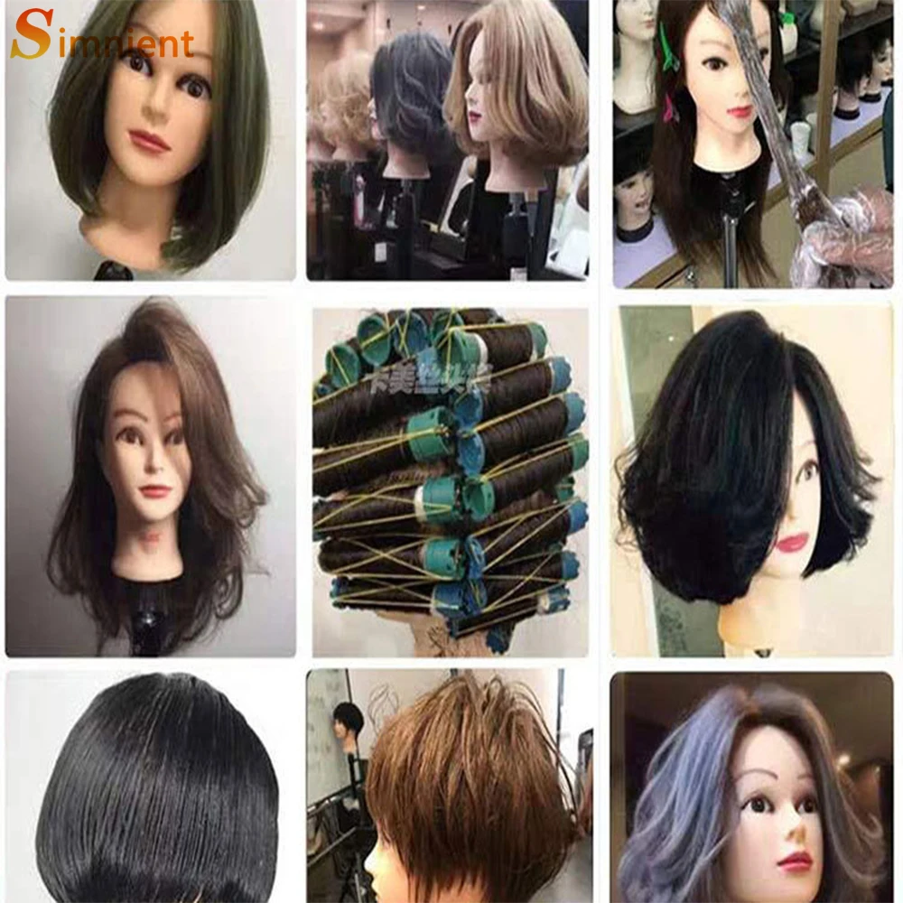 Simnient 100%Human Hair Mannequin Heads With For Hair Training Styling Solon Hairdresser Dummy Doll Heads For Practice Hairstyle