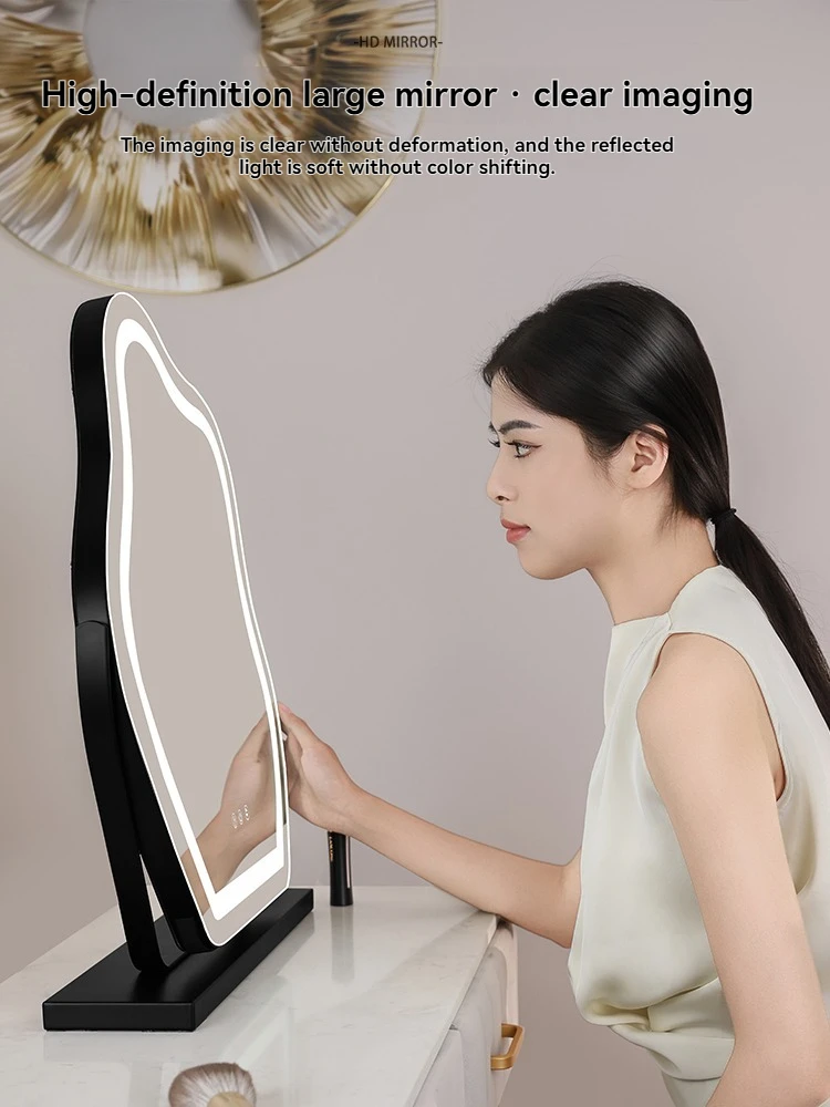 الغيوم حقيقي HD LED ماكياج مرآة سطح المكتب غرفة النوم الذكية المنزل شكل بسيط مع الأضواء #2