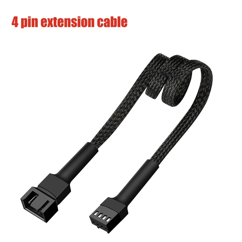 

4 Pin PWM Fan Extension Power Cable Connector Case Male to Female for Computer Compatible with 4 Pin and 3 Pin PWM Fan