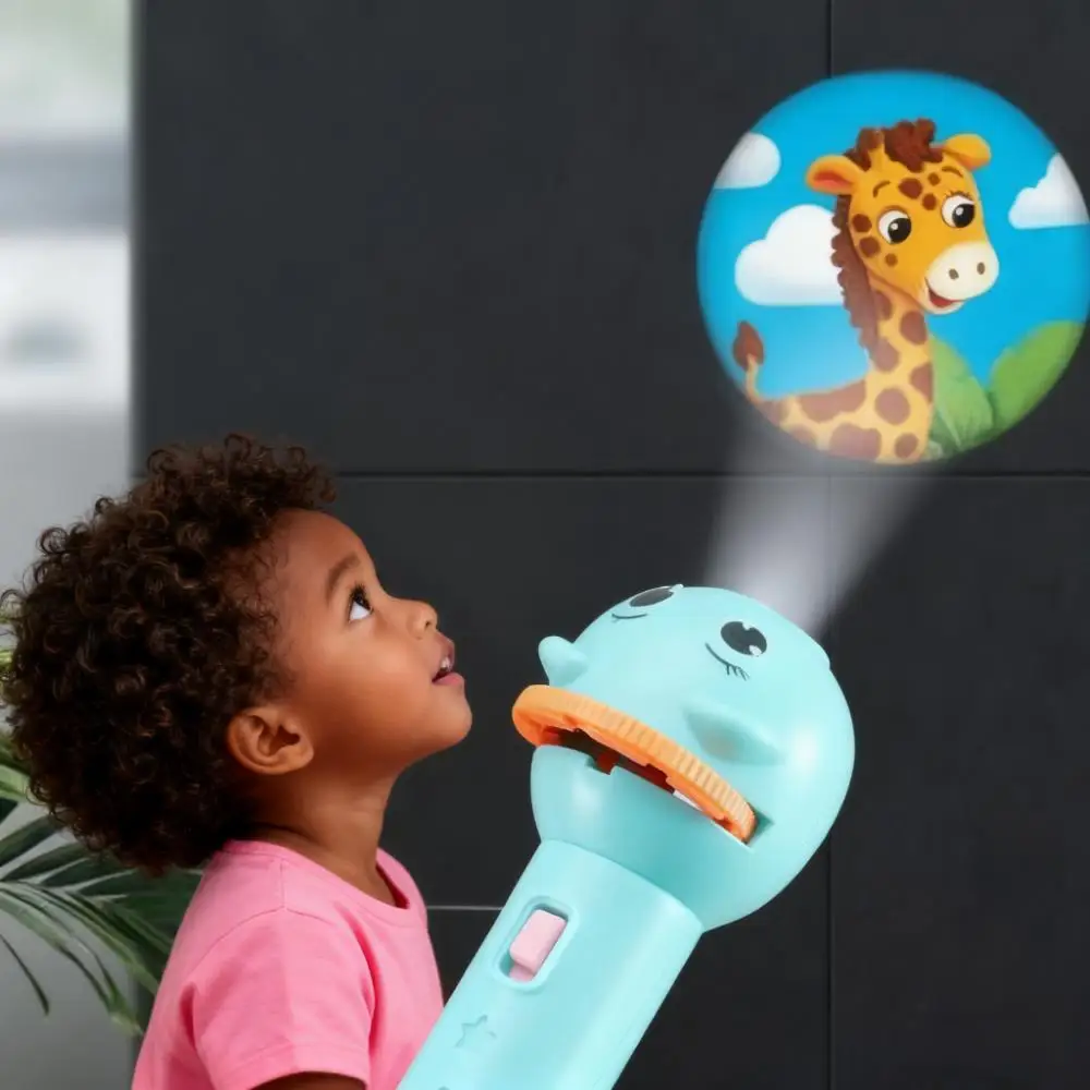 

Kids Animal Theme Projection Torch, Handheld Story Slide Light, Early Learning Visual Toy for Toddlers