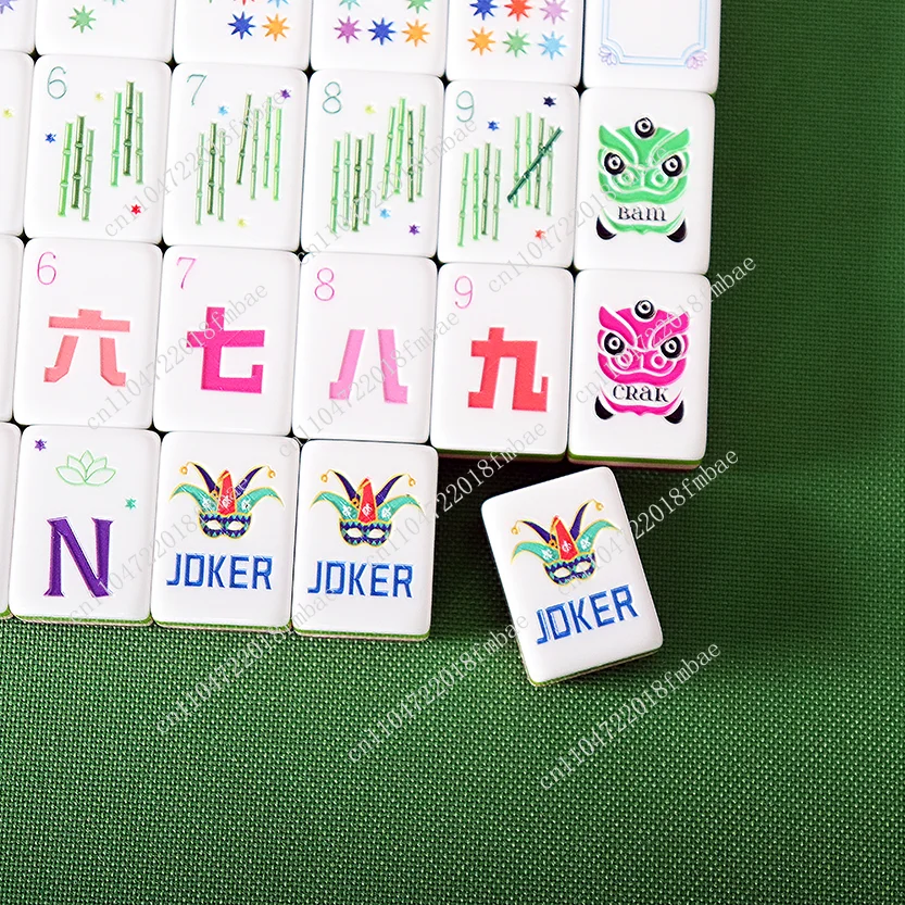 Mahjong Tiles for Home Game & Gift-Giving Rose Red Acrylic Mahjong Set - Premium Crystal-Like