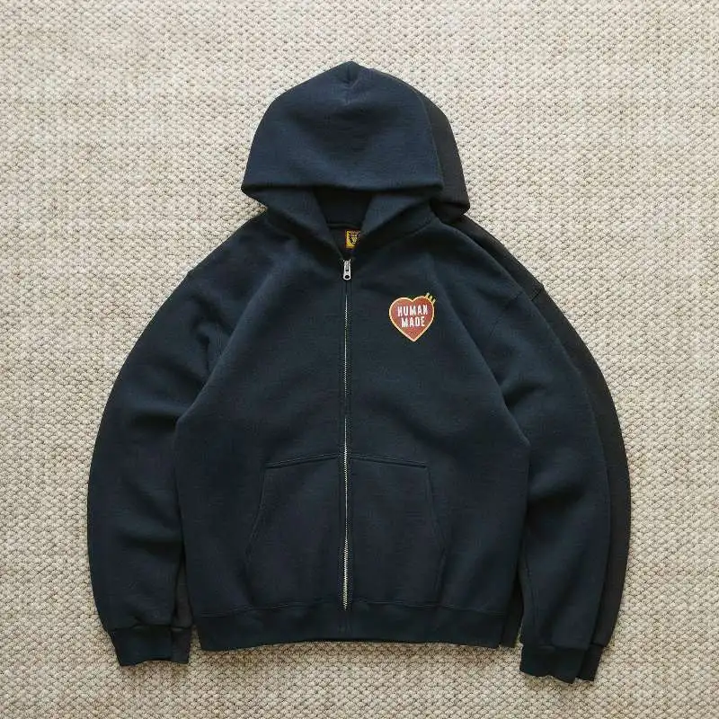 

HUMAN MAND CLASS 25SS Nissan Love Свободная повседневная толстовка с капюшоном на молнии