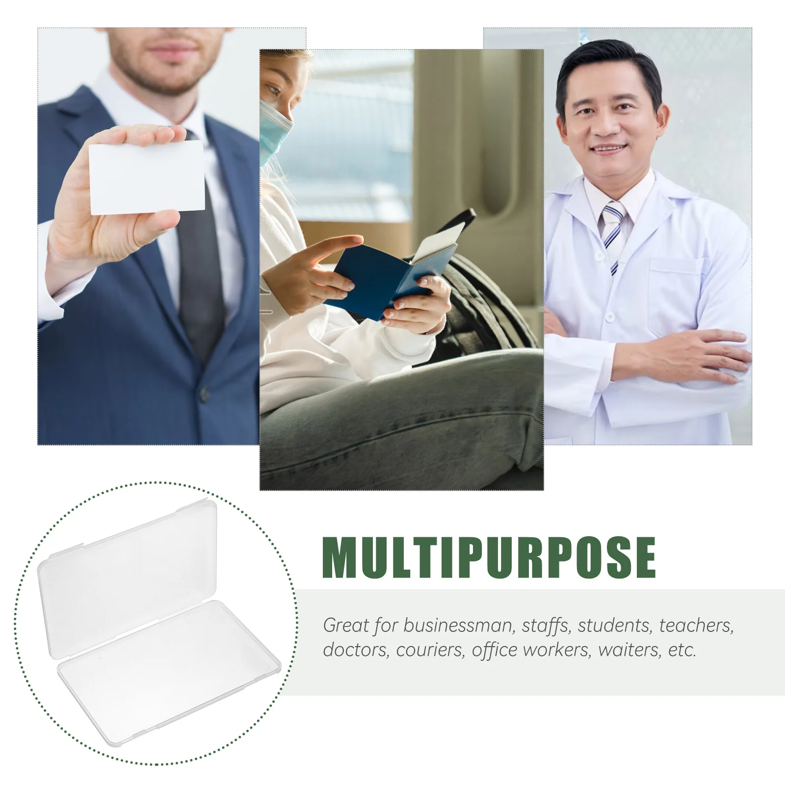 

3pcs Id Card Holder Case Business Card Organizer Box Clear Plastic Storage For Photos Cards Jewelry Craft Supplies Container