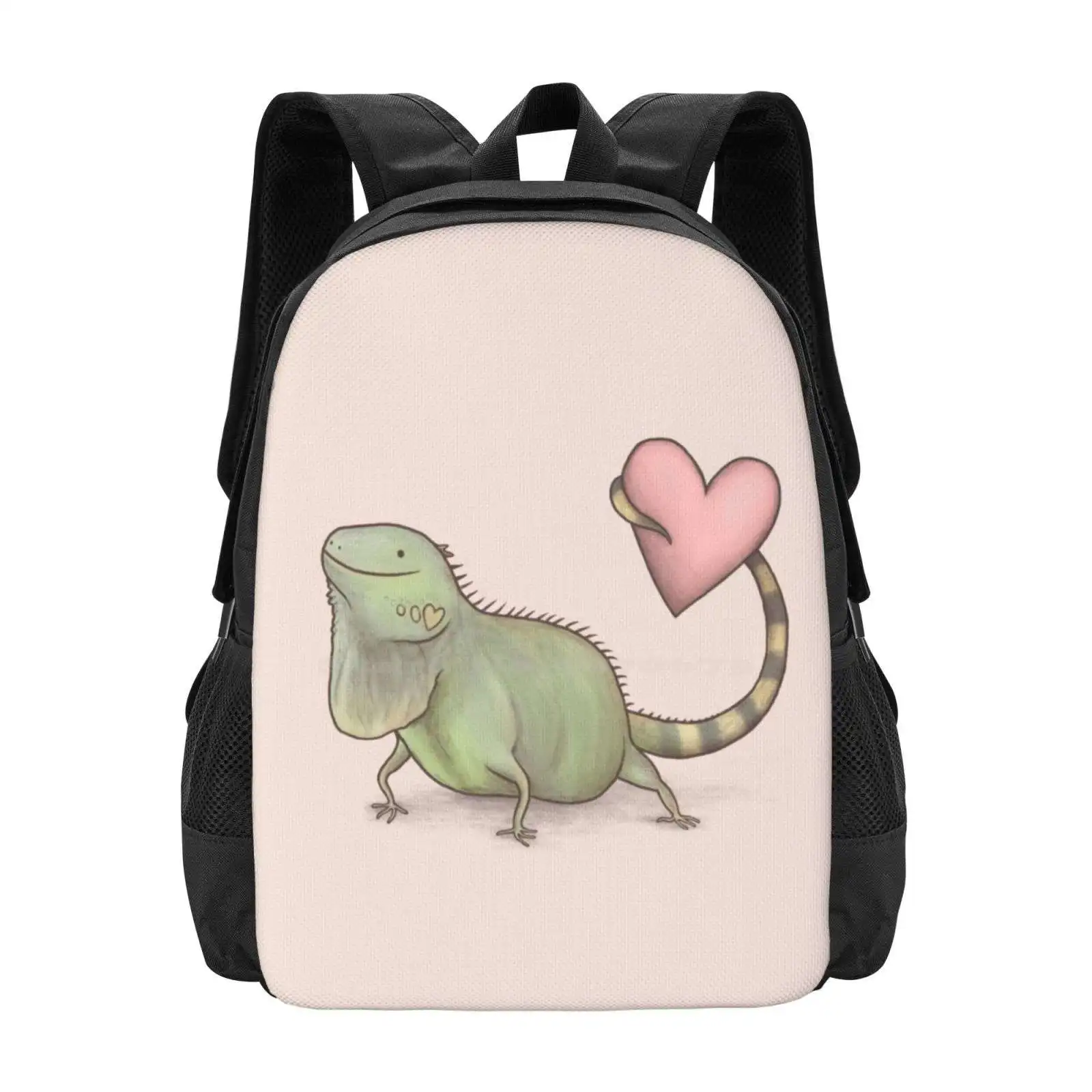 Iguana Love You School Bag zaino di grande capacità Laptop You Heart Cute Valentine rettili Iguanas Kawaii Dragon Bearded Smile