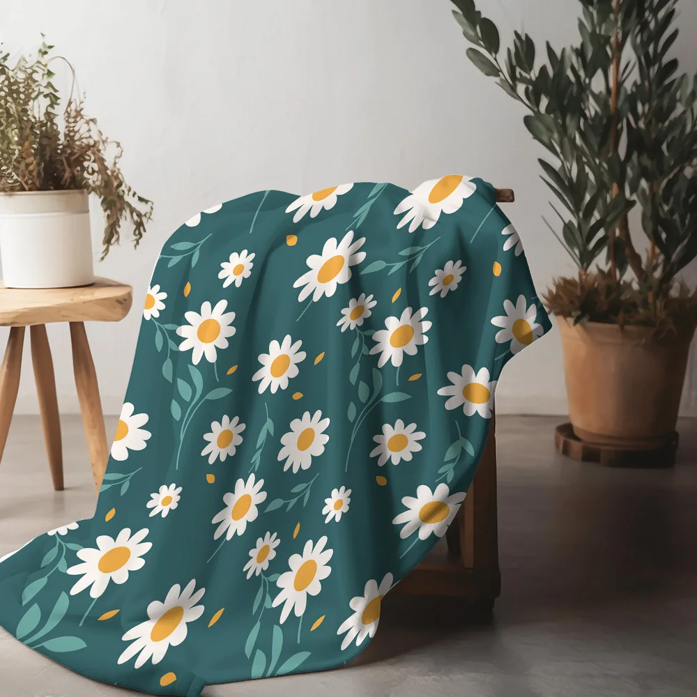 لطيف الأزهار الصوف بطانية لينة الدافئة رمي غطاء سرير أريكة للنساء الفتيات هدية