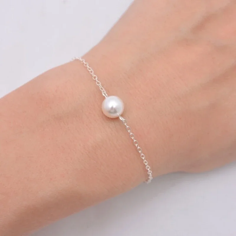 New Arrival Single Imitation Pearl Bracelet Simple Girls Sweet Minimalism Charm Pulsera Hand Jewelry Friend Gifts For Women