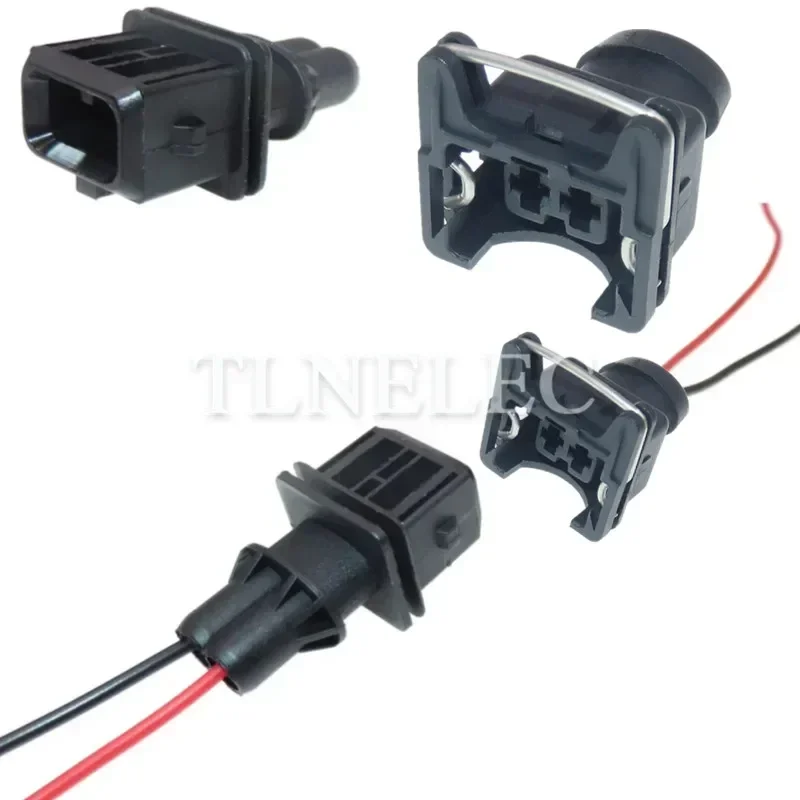 2 Pin Way Car Fuel Injector Electric Wire Socket with Wires Auto Male Female Docking Connector 827551-3 828657-3 106462-1