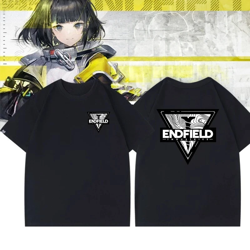 New Game Arknights Endfield Industrial Print Cotton T-Shirt Anime Unisex  Man Woman Summer Casual Short-Sleeve Top