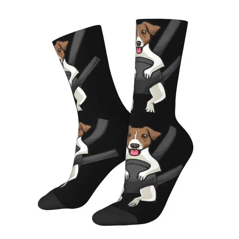 Jack Russell Terrier Carrier Bag Men's Crew Socks Unisex Fashion Funny Dog Lover Spring Summer Autumn Winter Dress Socks