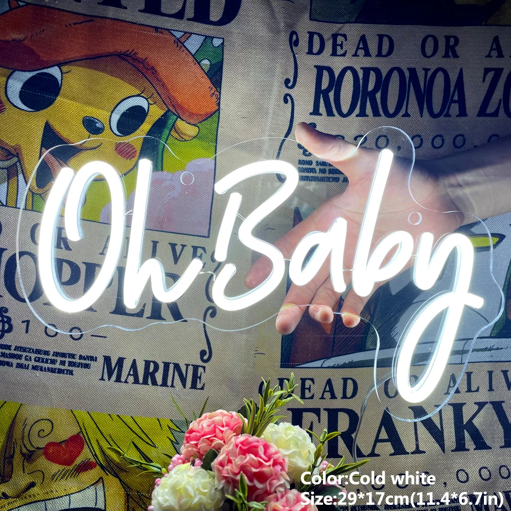 Oh Baby Neon Light Sign Led Light With Transparent Acrylic Oh Baby Led Letters Neon Light Led Sign Wedding Party Decor