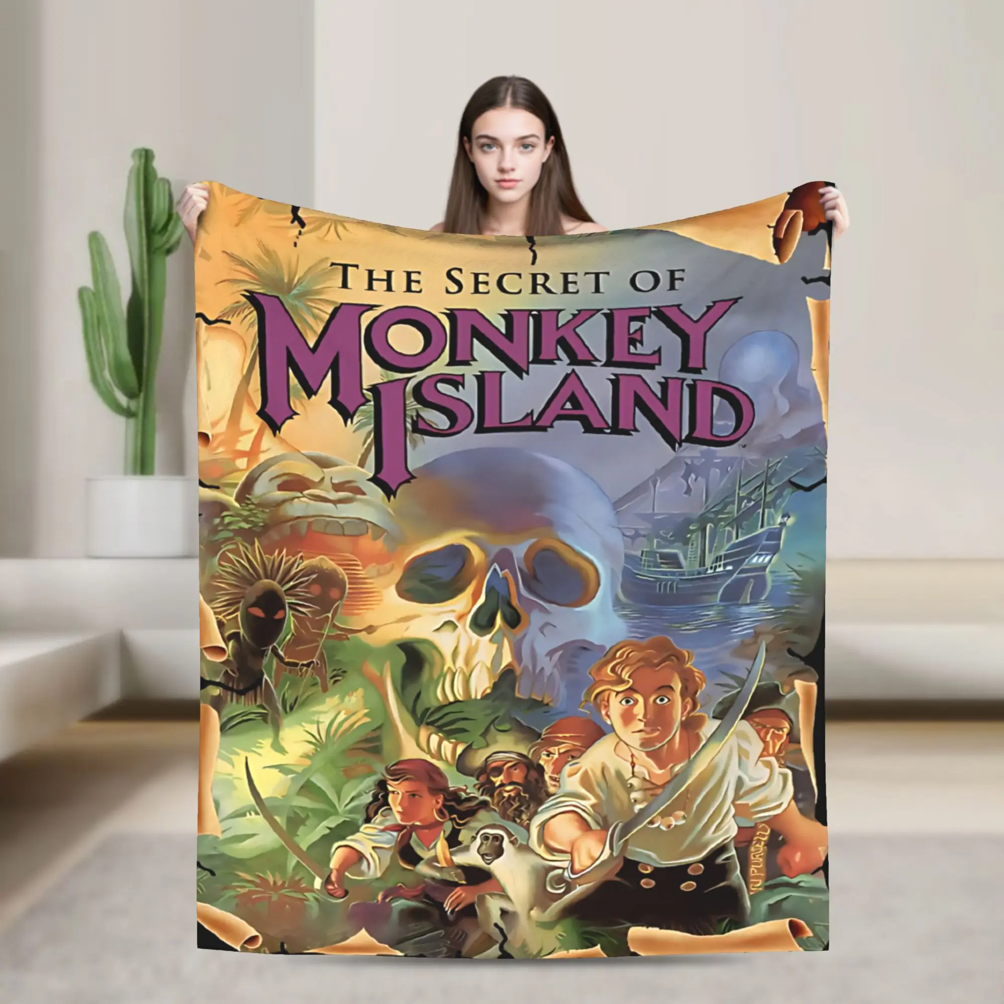 The Secret of Monkey Island 2 Blanket Cozy Soft  Throw Blankets for Sofa 50x60 Inch Multi-size Bedspreads