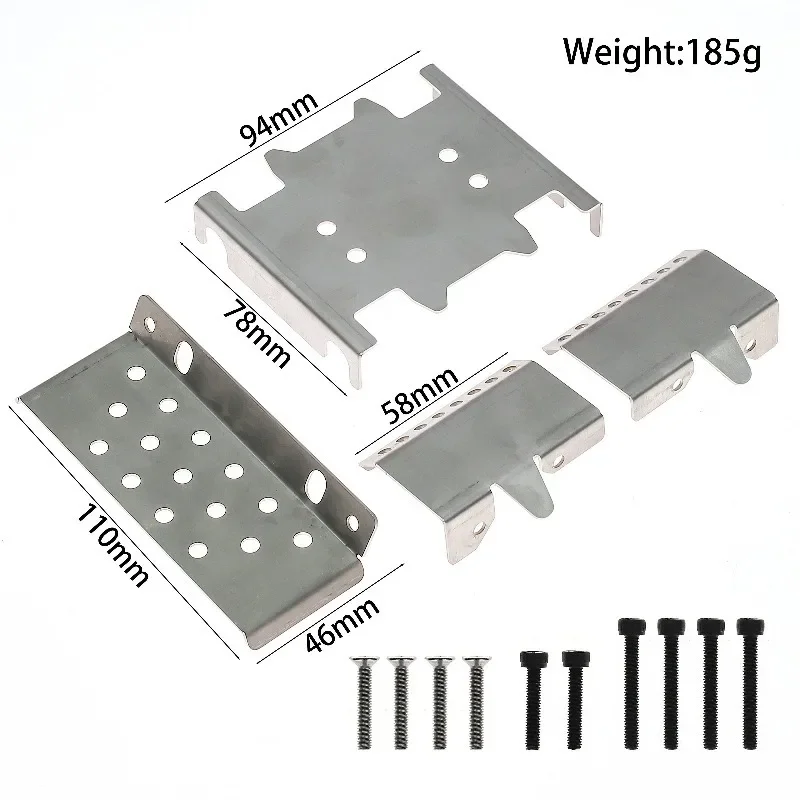 1/7 RC Crawler 304 Stainless Steel Chassis Armor for Wrangler CK5811 - Heavy Duty, Shockproof, Upgrade Parts, Off-Road Climbing
