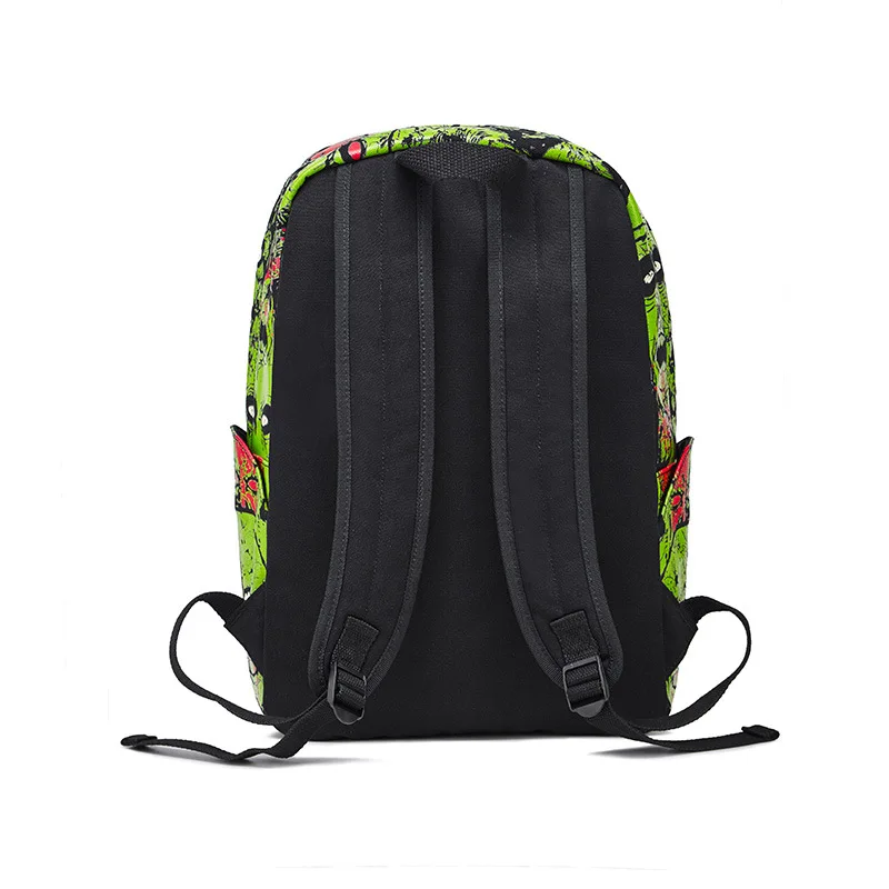 Imagem -05 - Mochila de Lona Gótica com Monstro Fantasma Luminosa para Escola Viagem Punk Verde Brilha no Escuro