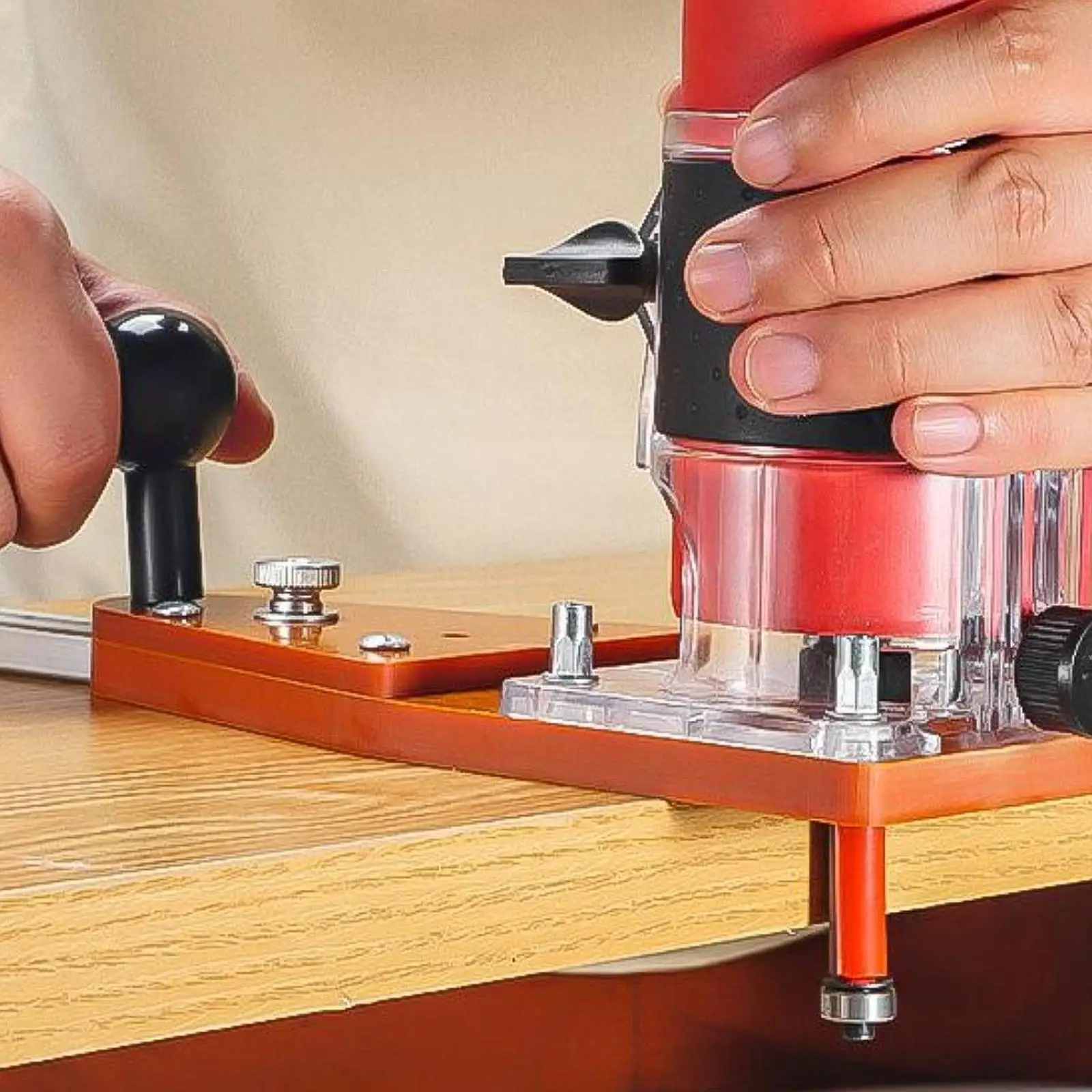 Woodworking Circle Cutting Jig Metal Balance Plate Milling Slotting Tool for Electric Hand Trimmer Wood Router Workshop
