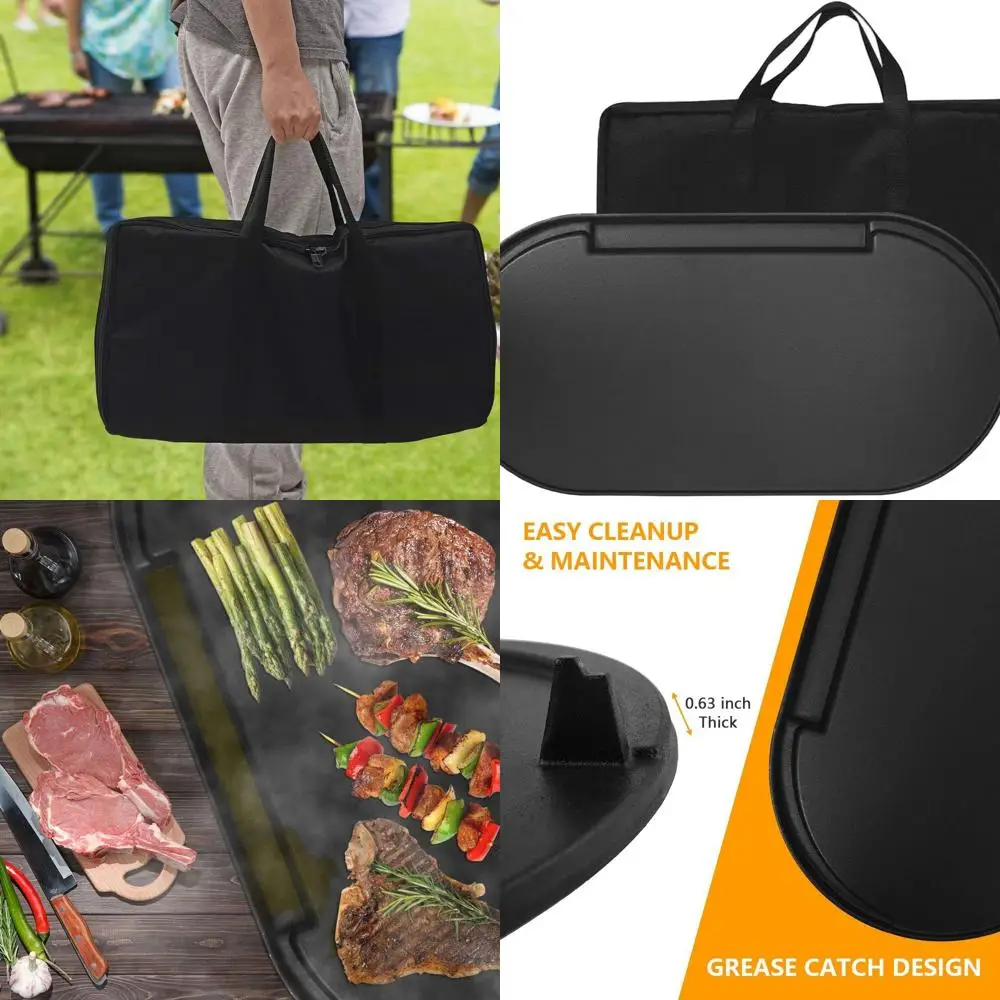 

Full Size Nonstick Cast Iron Griddle for Coleman RoadTrip Swaptop Grills, Outdoor BBQ and Camping Accessories