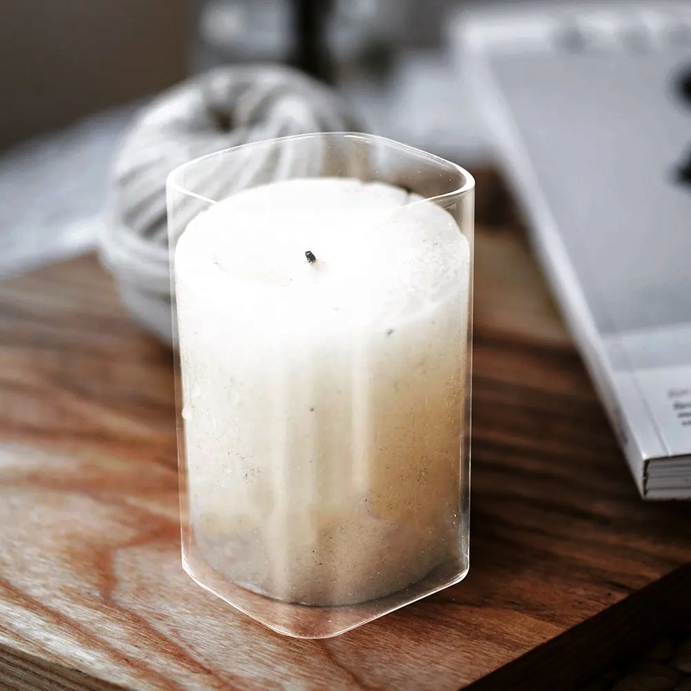 

Decorative Glass Holders Transparent for Desktop Romantic Mood Setting Holder Sleeve