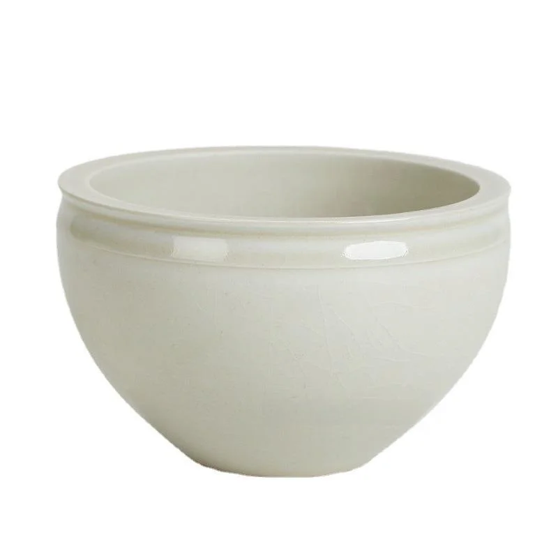 Japanese Style Ceramic Tea Washing Bowl with Lid Home Use Dry Tea Tray Small Water Basin Porcelain Tea Set Holder Grass Ash view 5