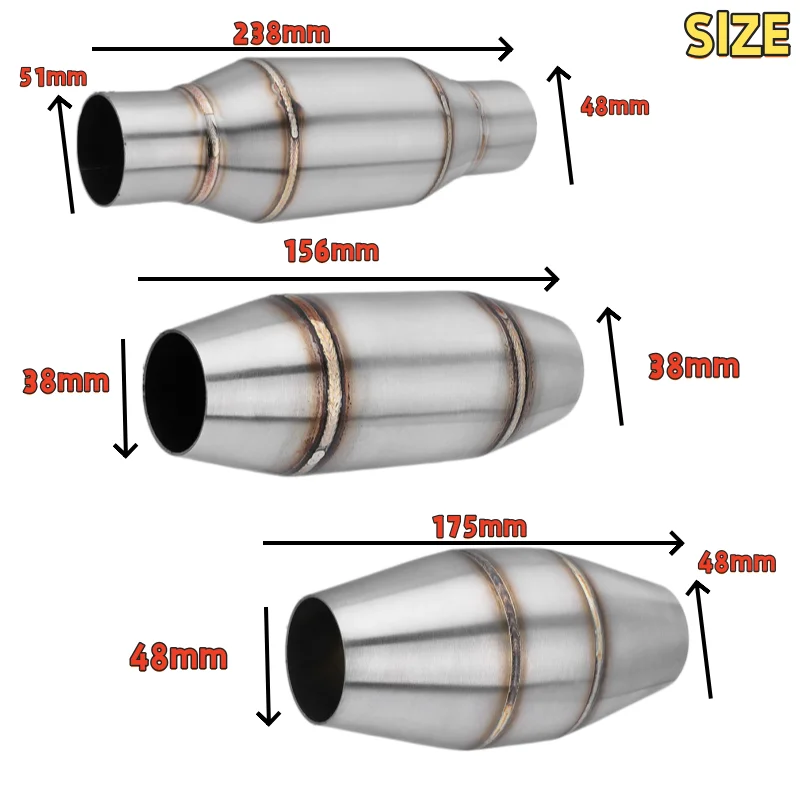 Motorcycle Catalytic Resonator Exhaust Pipe, Sound Tuning & Performance Upgrade for Motorbikes