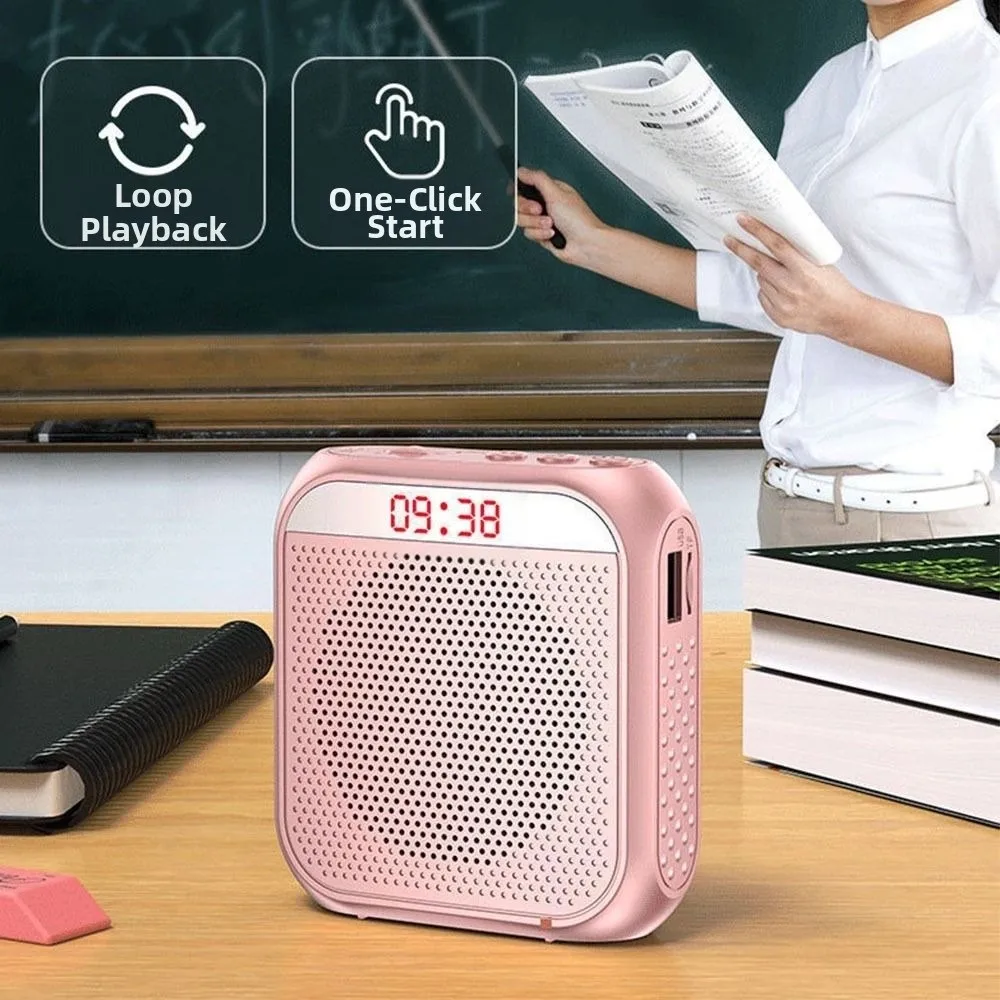 Mini Rechargeable Wireless Voice Amplifier With Microphone Ultralight Megaphone Led Display Classroom Sound Speaker Personal Use