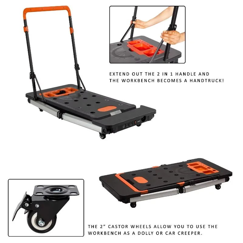 7 in 1 Multifunction Movable Folding Saw Horse Wood Workbench Sawhorse Garage Work Bench Carpenter Table