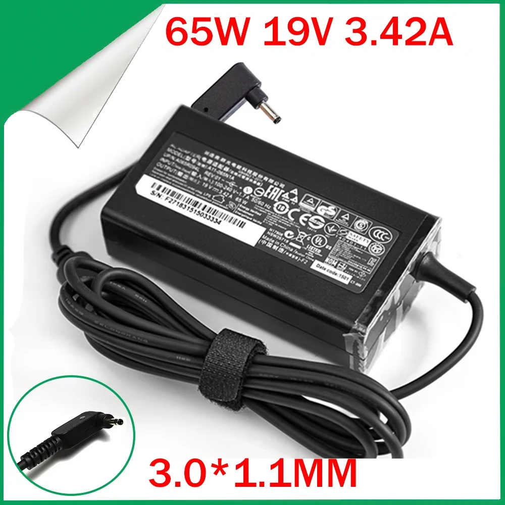 19V 3.42A 65W 3.0x1.0mm  AC Adapter For ACER Swift3 SF314 A11-065N1A ADP-65VH F PA-1650-86 Laptop Power Supply Charger