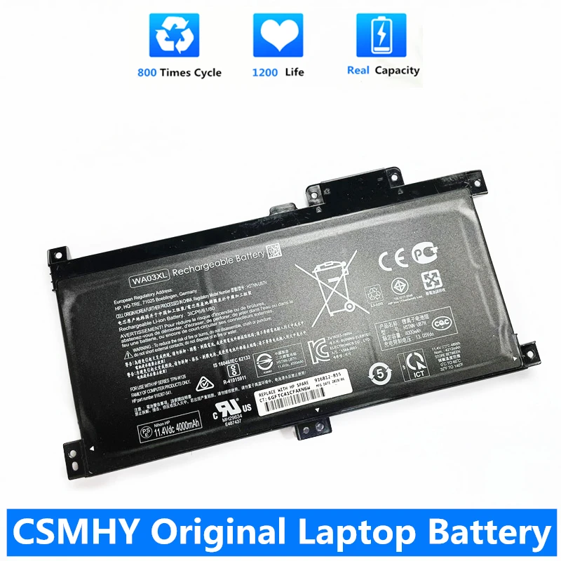 CSMHY New  WA03XL HSTNN-UB7H HSTNN-LB7T Laptop Battery For HP Pavilion X360 15-BR040NZ BR052OD BR068CL BR001TX BR012UR BR076NR