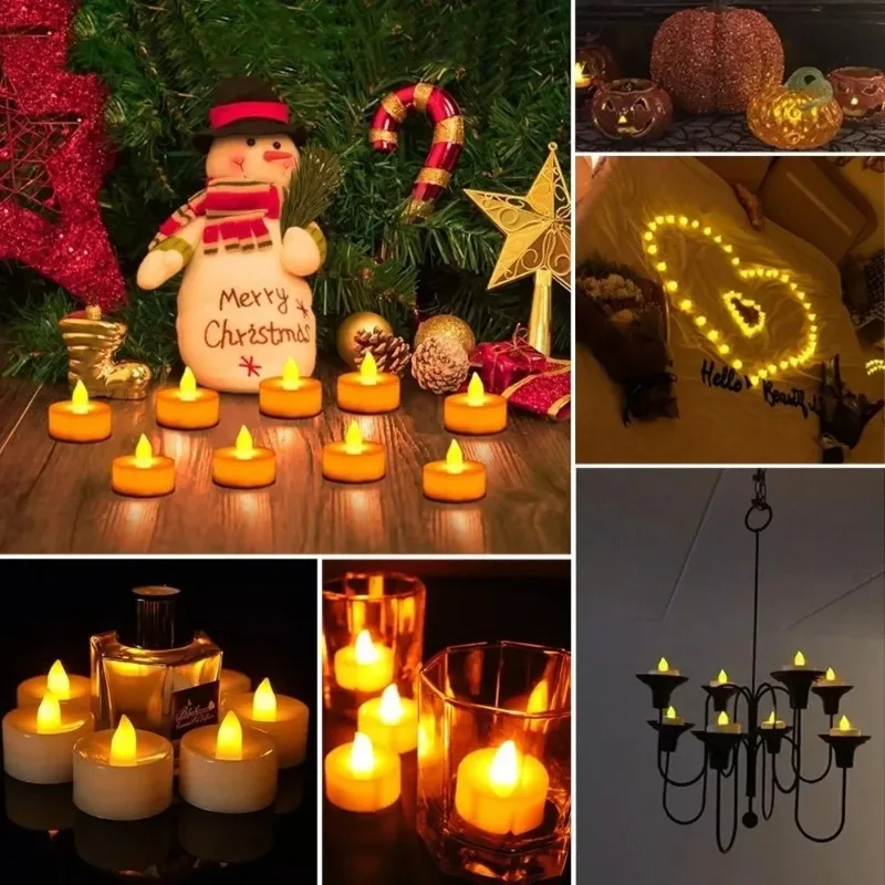 Multicolor Flameless LED Candle with Battery Candle Lamp Simulation Tea Light Wedding Birthday Party Decor Candles Accessories