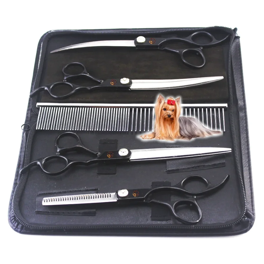 

7 inch Pet Hair Scissor Straight Thinning Grooming Trimmer Kit Professional Stainless Steel Dog Grooming Scissors Set