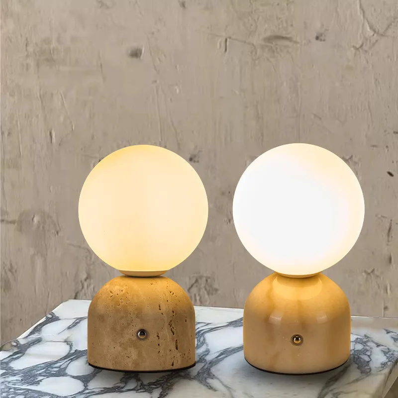 natural stone pastoral style LED desk lights modern minimalist birthday gift home decoration ornament bedroom study table lamp