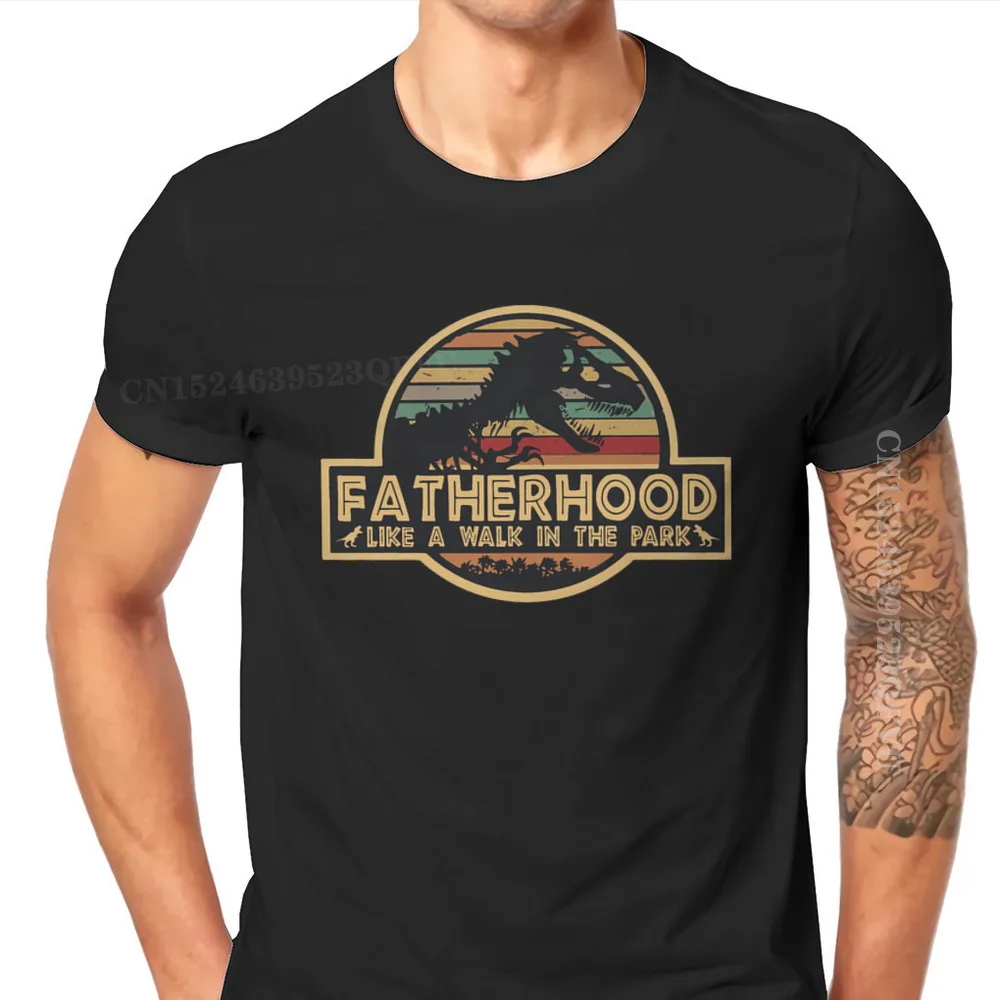 Father Day Daddy Grandpa Pure Cotton Tshirts Fatherhood Like A Walk In The Park Elegant Men T Shirts Leisure Men Clothes Ofertas