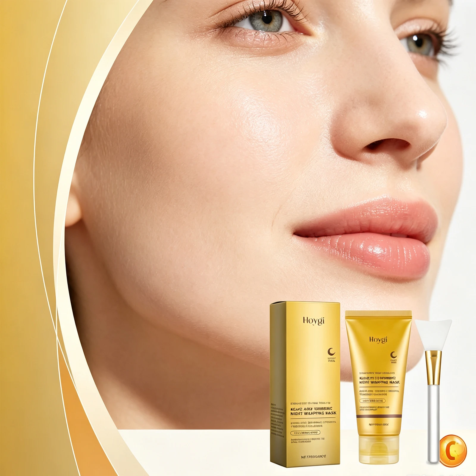 Hoygi Turmeric Collagen Mask With Tool Deep Cleansing Moisturizing Hydrating Smoothing Facial Skin Care Daily