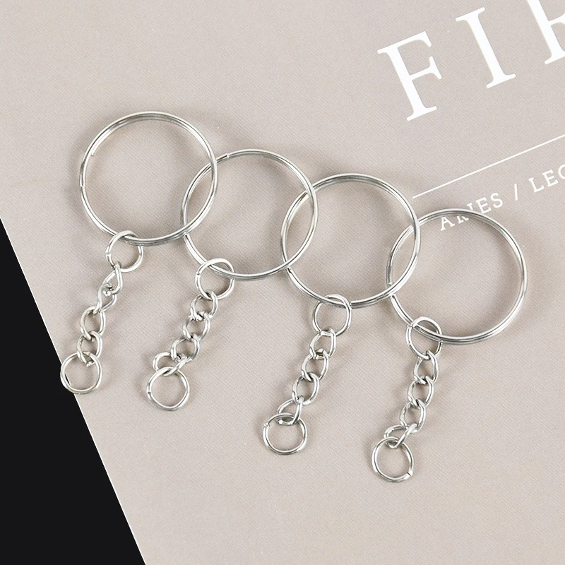 50Pcs Blank Keyring Keychain Split Rings Keyfob Key Rings Key Pendant Ring DIY Jewelry accessories