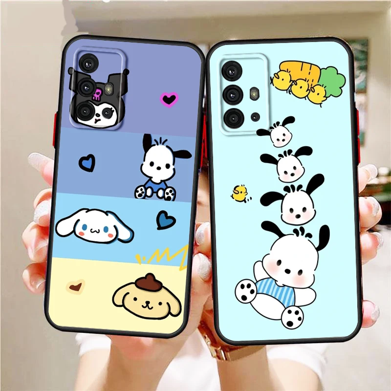 Sanrio Cute Pacha FDog Cartoon Frosted Translucent For Samsung A53 A52 A33 A32 A51 A71 A21S A13 A73 A50 A22 A12 5G Phone Case