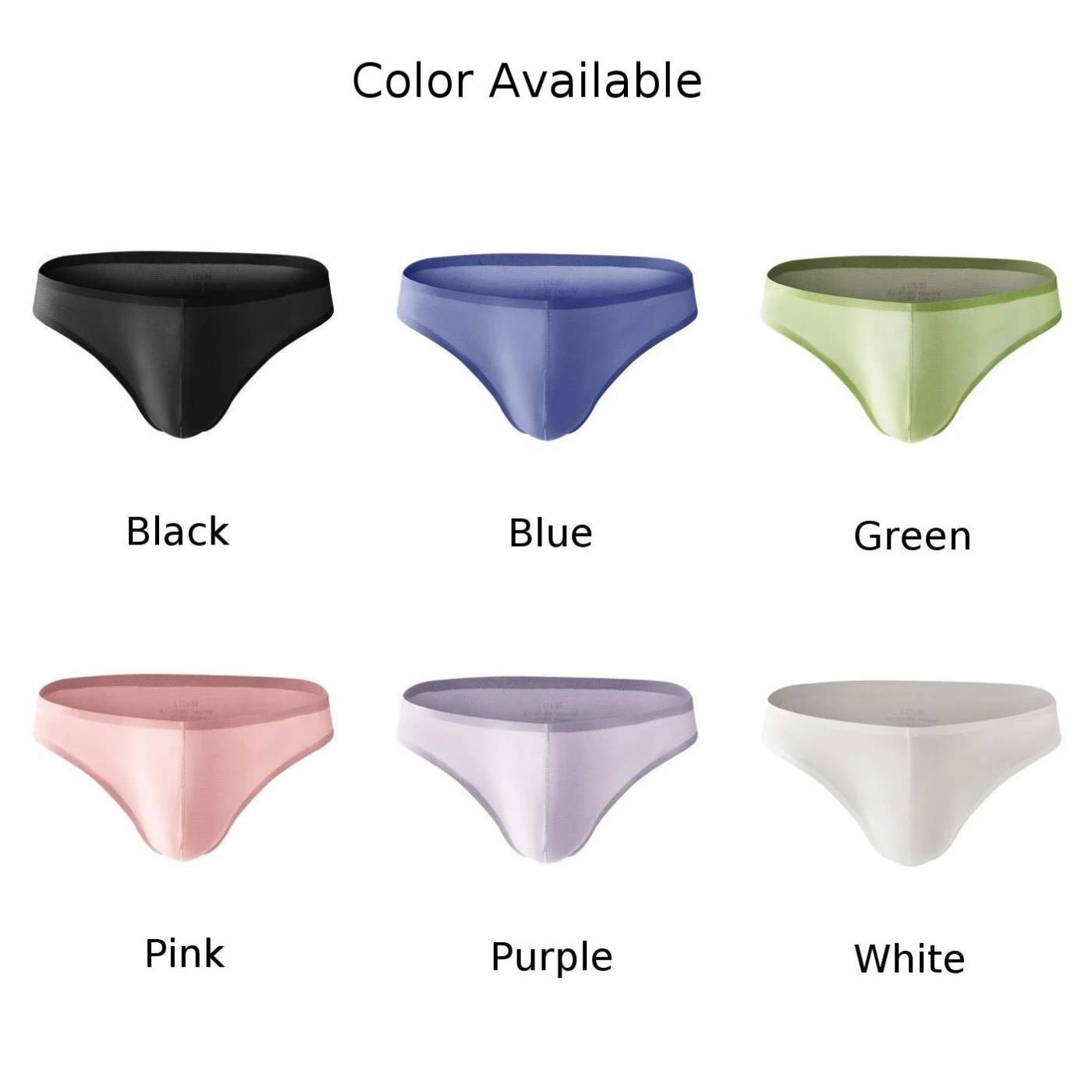 Men Seamless Thong Briefs Ice Silk Underwear Sexy Underpants U Convex Bulge Pouch G-string Smooth Panties Brief Soft Lingerie