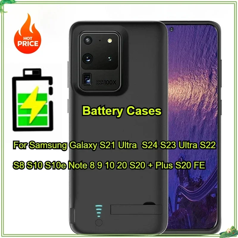 

10000mAh New Battery Case for Samsung Galaxy S24 S23 Ultra S22 S8 S10 S10e Note 8 9 10 20 S20 + Plus S20 FE S21 Ultra Power Bank