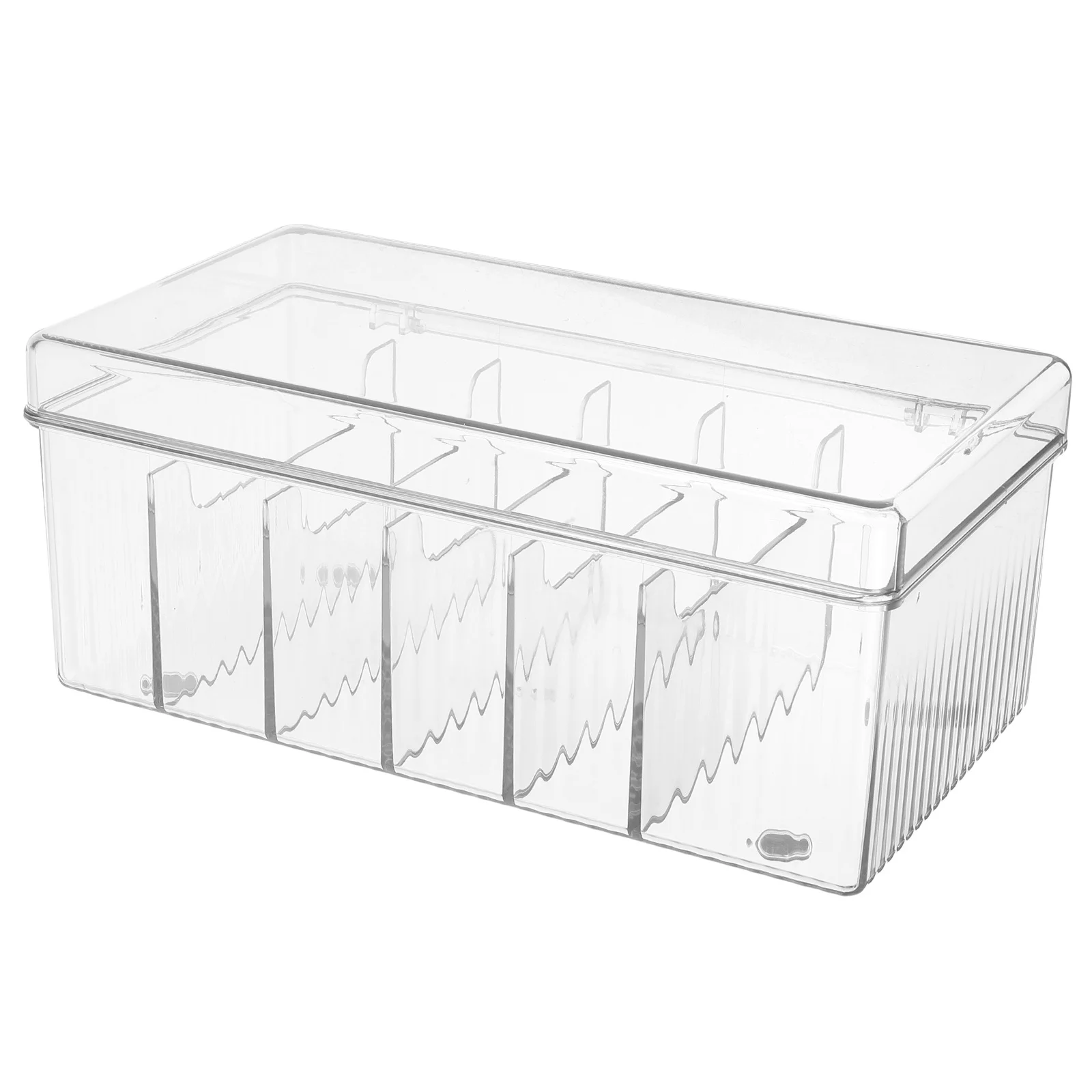 

Desktop Card Organizer Clear 6-Compartment Plastic Box For Business Cards Greeting Cards Name Card Holder Desk Stationery
