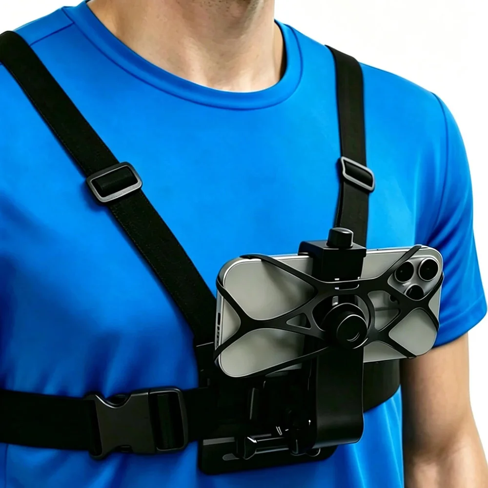 Rotation Adjustable Phone Clip Holder Chest Strap Smartphone Mount Holder For iPhone 17 18 Pro Max Gopro Hero 12 11 Sport Camera