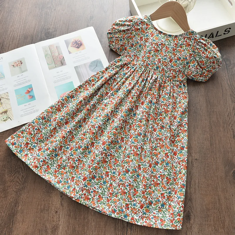 Bear Leader Girls Flowers Casual Dress 2023 New Summer Kids Floral Princess Dress Sweet Costumes Toddler Children Vestidos 3 7Y