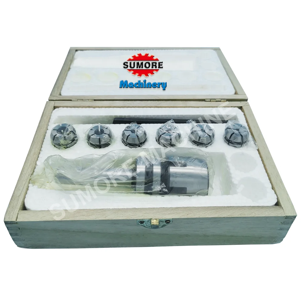 MT2 Milling Collet Chuck Set with ER Collet 6 PCS Set ER Mill Chuck Set Milling Machine Accessories Industrial Workshop Pro