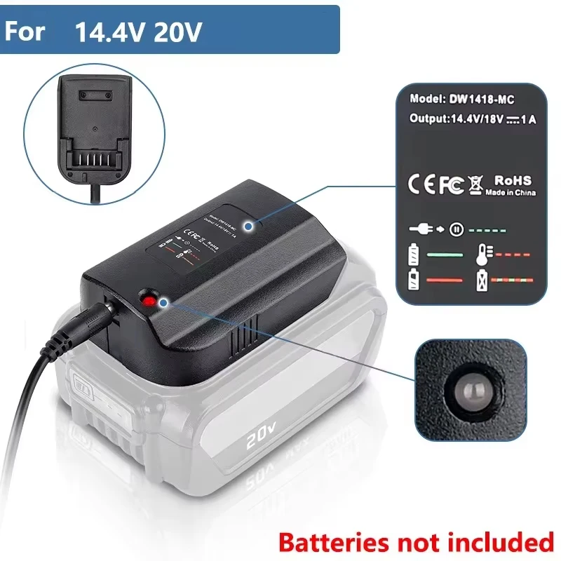 

Battery Charger Replacement For Dewalt 14.4V Slide Style Lithium Battery New Charger DCB115 DCB112 DCB143 DCB206 DCB200