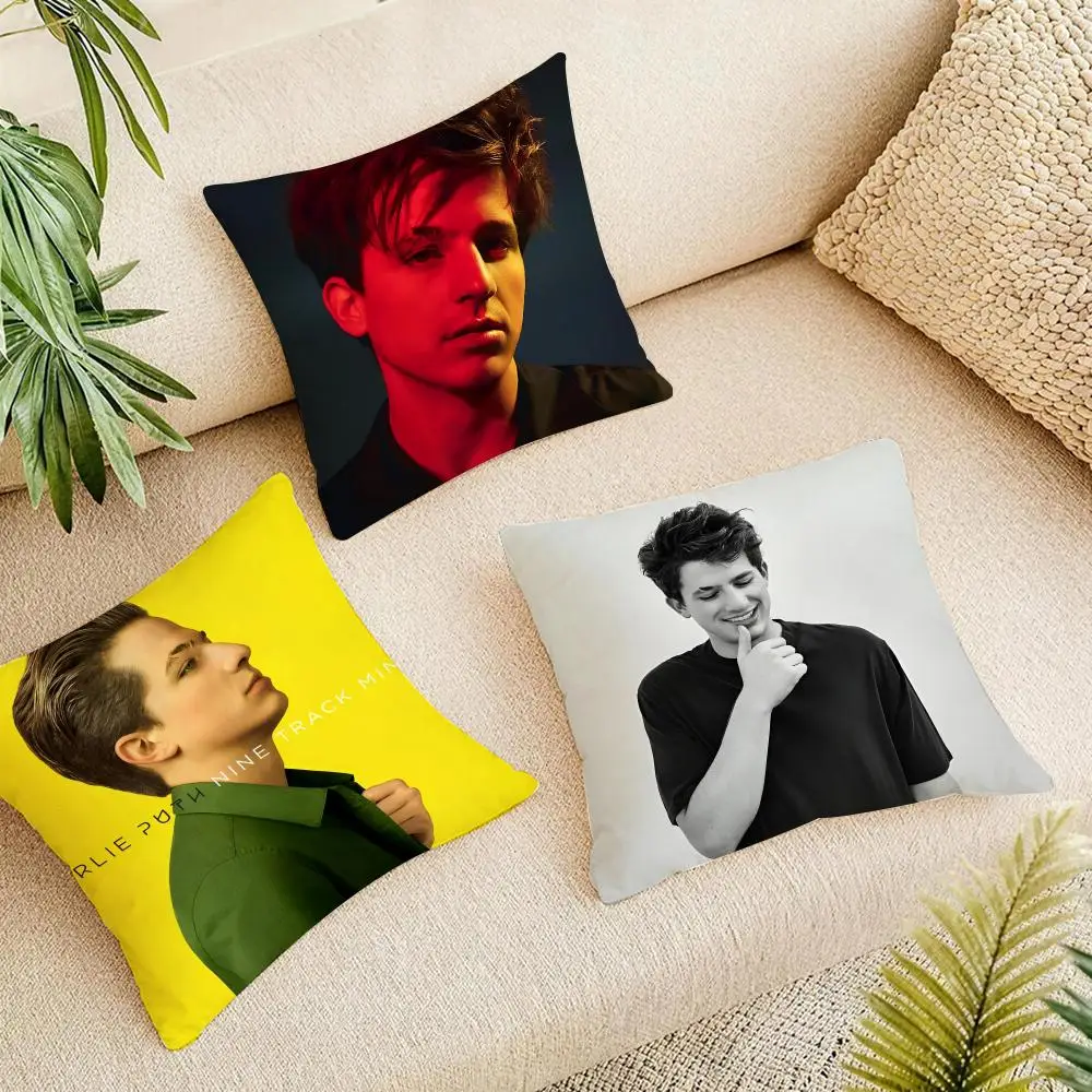 Pop Singer Charlie Puth Cushion Cover Short Plush Pillowcase, Washable Wrinkle Resistant Cover for Bedroom Gift