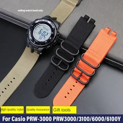 For Casio PRW-3000 PRW3000/3100/6000/6100Y PROTREK Nylon Modified Watchband Waterproof Outdoor Sports Watch Belt Strap Bracelet