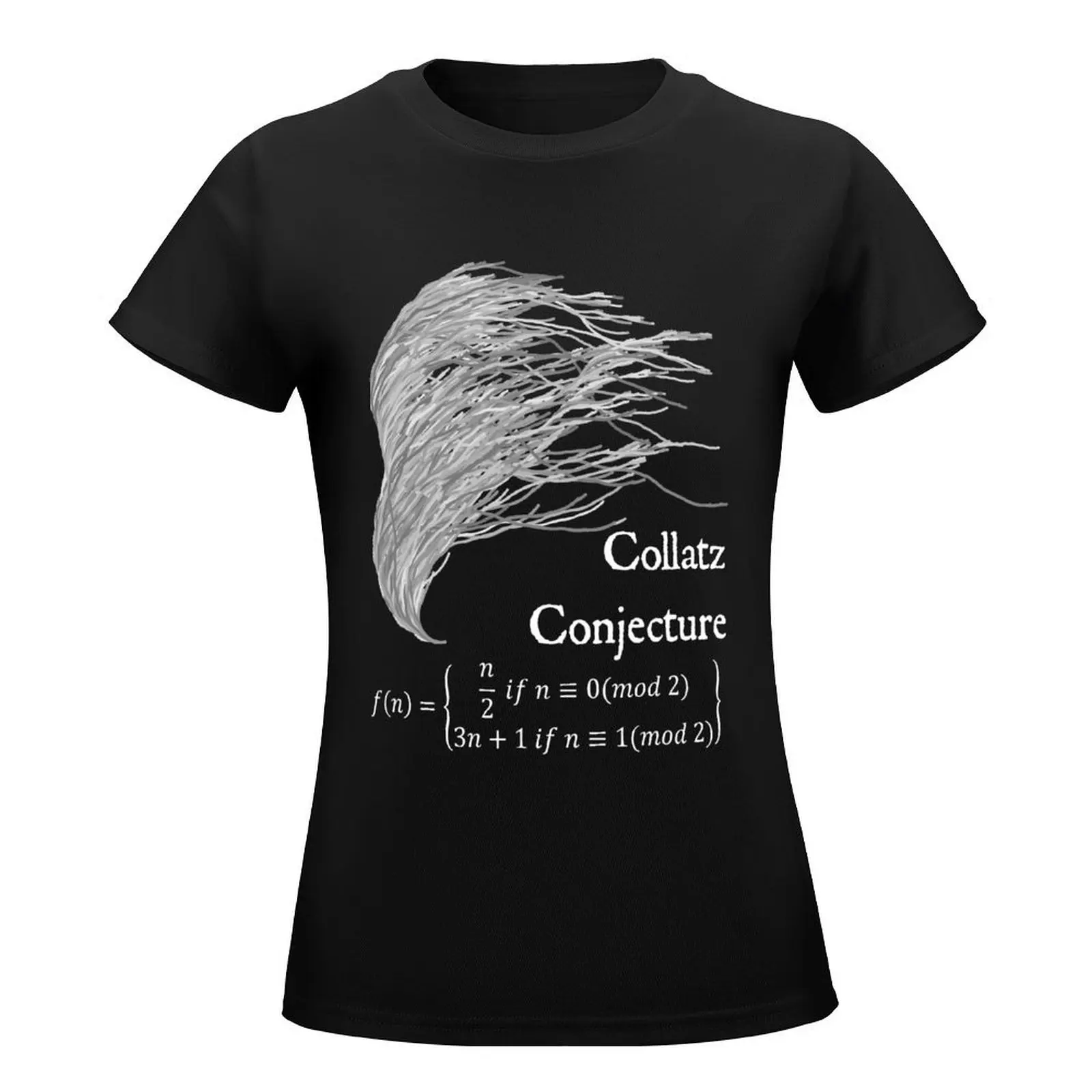 Collatz Conjecture 3n+1 Math Physics Design Black Background T-Shirt Aesthetic clothing tops western t-shirt dress for Women