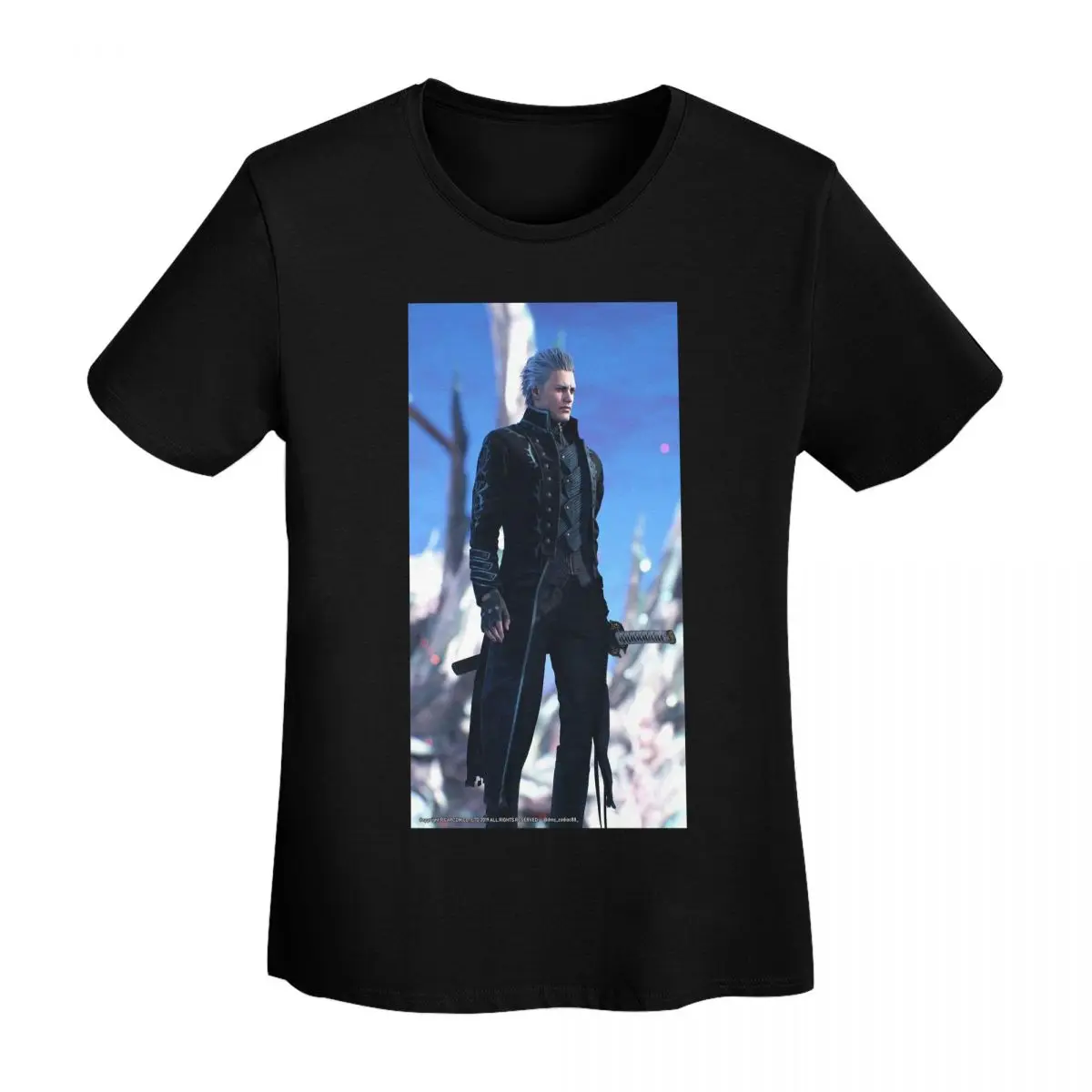 Camiseta de la serie Vergil From The Devil May Cry para mujer, camisetas de manga corta, ropa con cuello redondo, camisetas de algodón para verano, ropa de calle