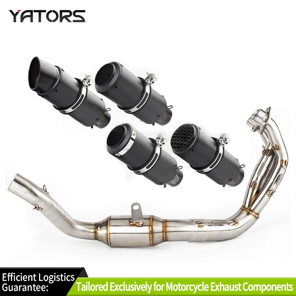 Exhaust Systems Whole System For Yamaha MT-09 FZ-09 2021-2024 Black Muffler Exhaust Header Pipe Exhausts Pipes