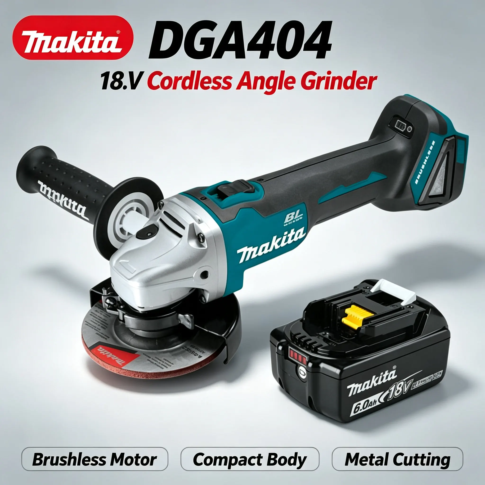 Makita DGA404 18V 125mm Utensili Elettrici Smerigliatrice Utensile Elettrico Senza Fili Smerigliatrice Elettrica Smerigliatrice Angolare Levigatrice Angolare Senza Spazzole