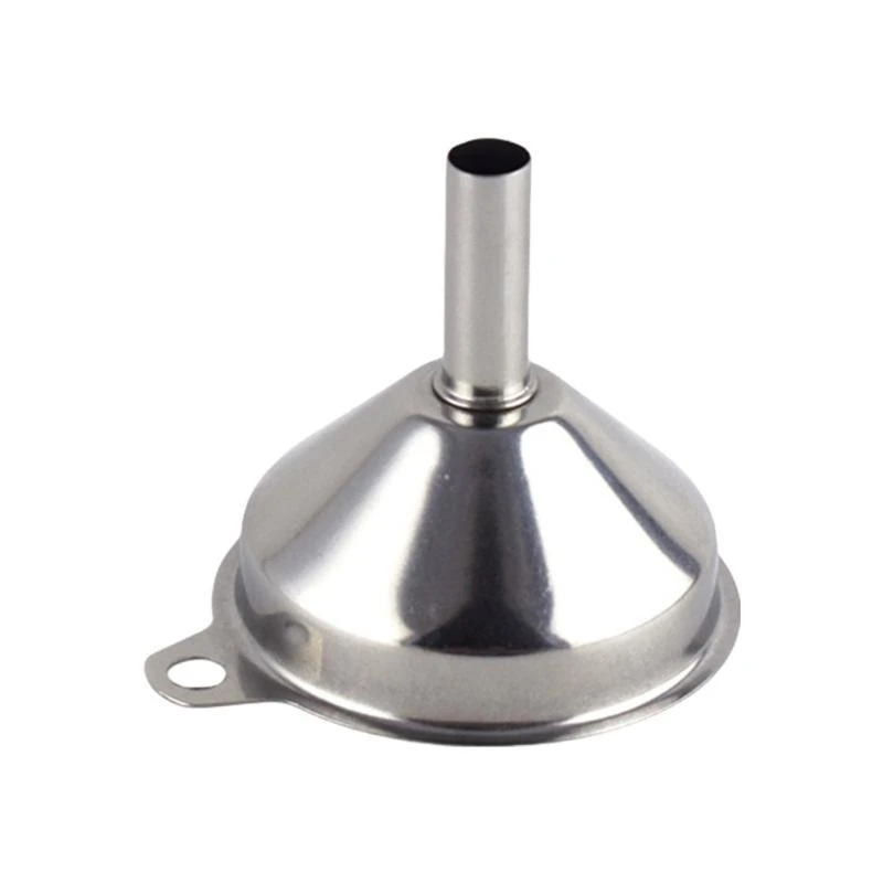 

Stainless Steel Funnel with Comfortable Grip Handle Small Pour Oil Dispenser Hanging Hole Liquid Transfer Funnel