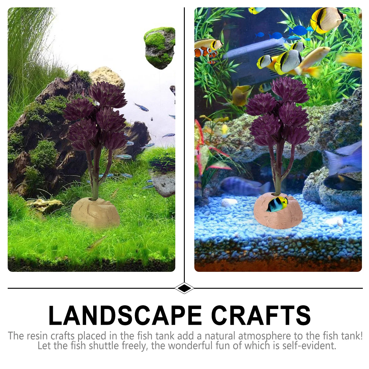 

Simulated Seven-Head Lotus Resin Aquarium Plant Decorative Craft No Fading for Fish Tank Freshwater Saltwater Artificial Plant