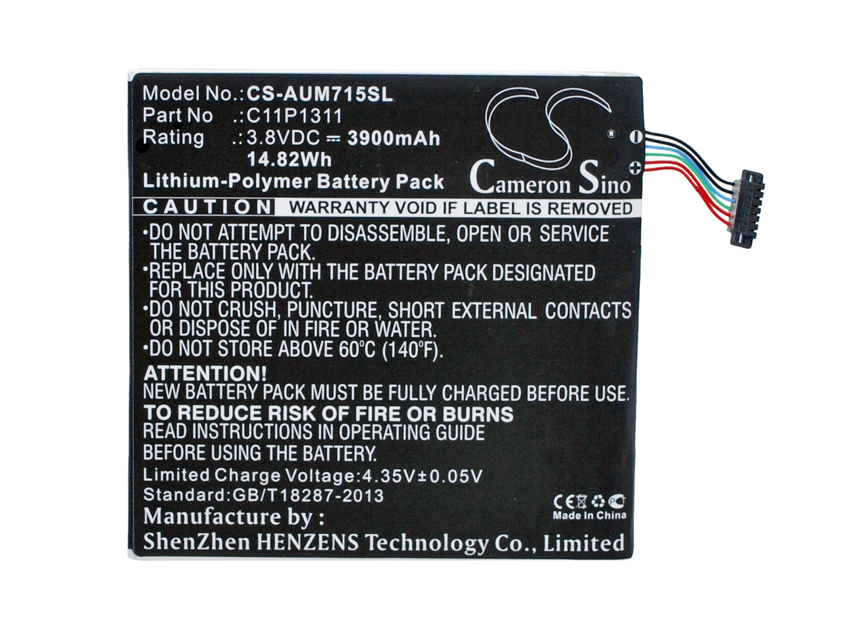 100% новый аккумулятор 3900 мАч C11P1311 для Asus K00S, K00Z, ME175CG, ME175KG, ME715, MeMO Pad HD 7