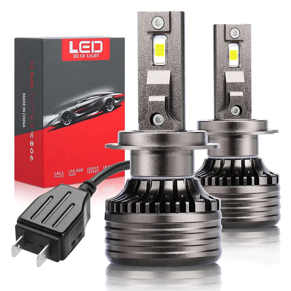 

H7 LED Headlight Kit Head Lamp Light 1:1 Mini Size Wireless Automobile Car LED Bulbs Light Error Free CANBUS 6000K White